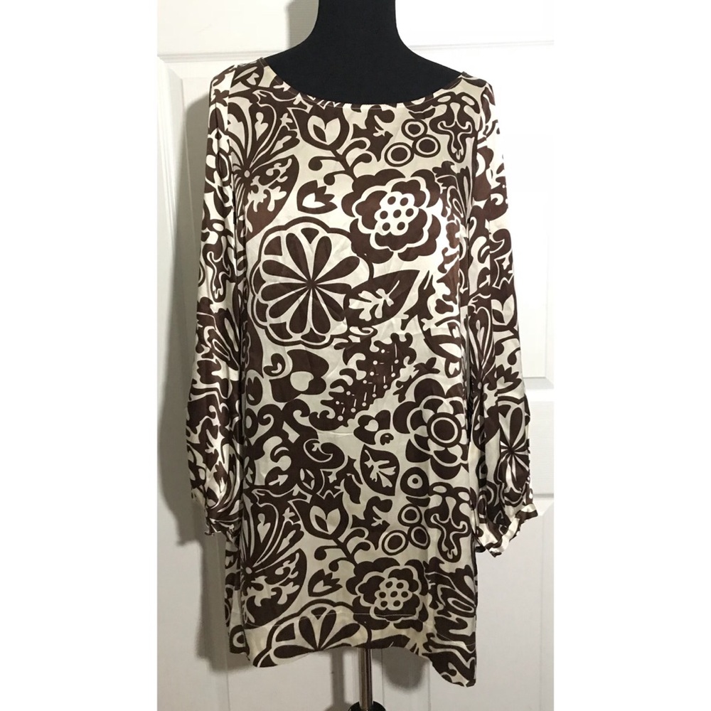 Hale Bob Silk Oversized Abstract Print shift dress